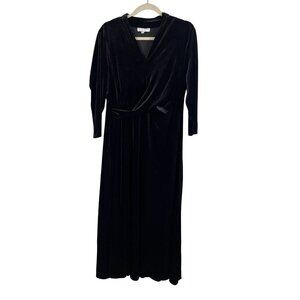 Chaus Dress XL Black Velvet Maxi Goth Punk Whimsygoth Fairy Neutral Preppy Retro
